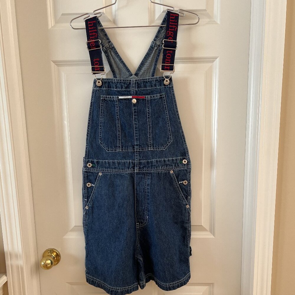 Like New Vintage Women's Tommy Hilfiger Demin Bib Overall Shorts - Size XS - Picture 7 of 11